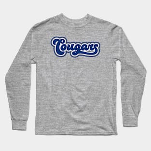 Retro Cougars Script Long Sleeve T-Shirt